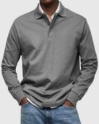 Cotton Long Sleeve Polo Shirt for Men