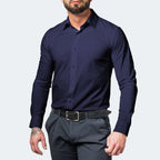 White Slim Fit Long Sleeve Shirt for Men | Stretch & Non-Iron