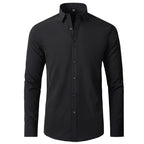 Stretch Slim Fit Wrinkle Resistant Dress Shirt for Men | Office to Evening