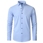 Stretch Slim Fit Wrinkle Resistant Dress Shirt for Men | Office to Evening