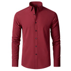 Stretch Slim Fit Wrinkle Resistant Dress Shirt for Men | Office to Evening