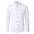 Stretch Slim Fit Wrinkle Resistant Dress Shirt for Men | Office to Evening