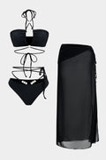 Women Bikini Set | Bandeau wrap top with pearl detail
