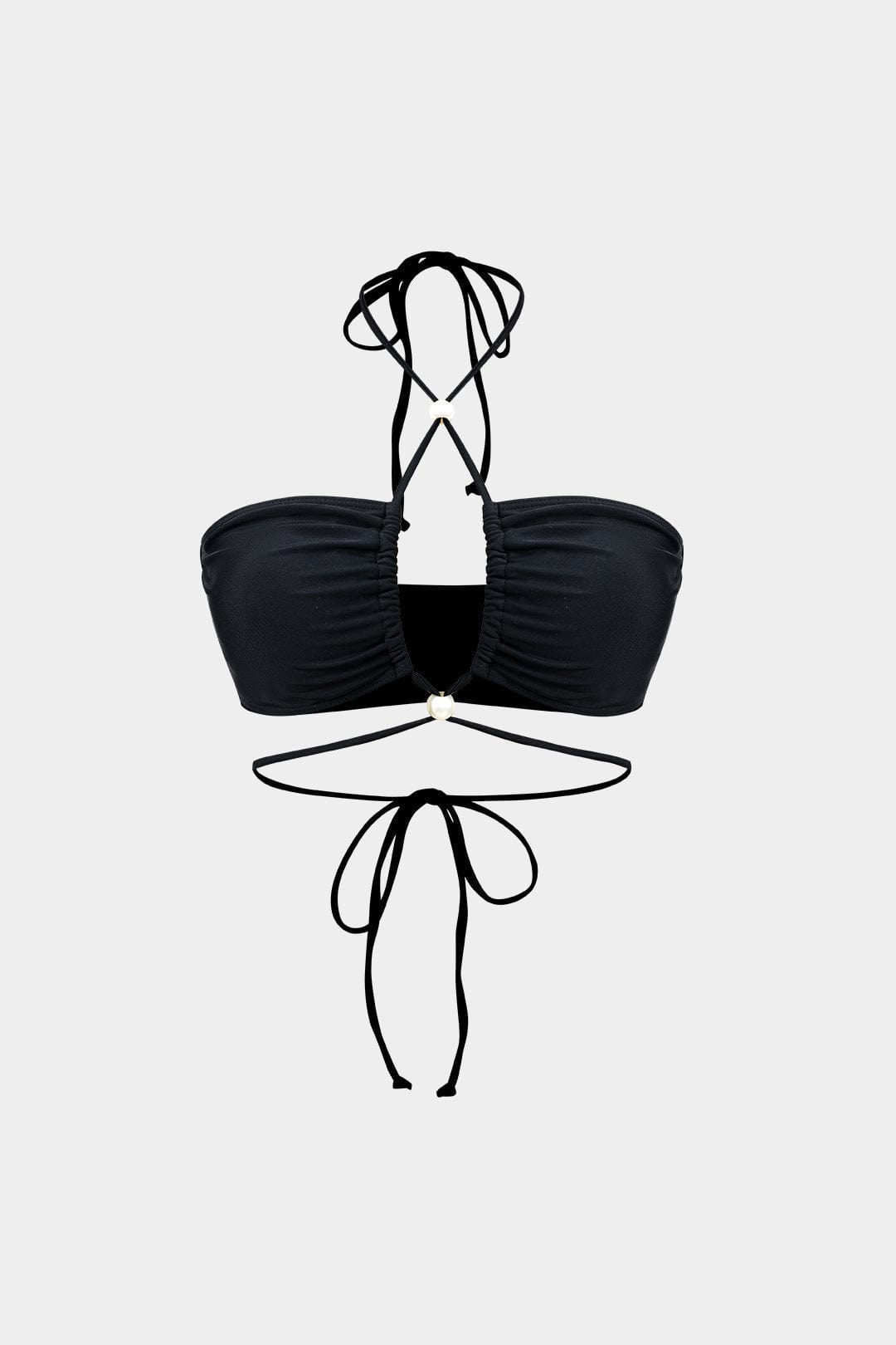 Women Bikini Set | Bandeau wrap top with pearl detail