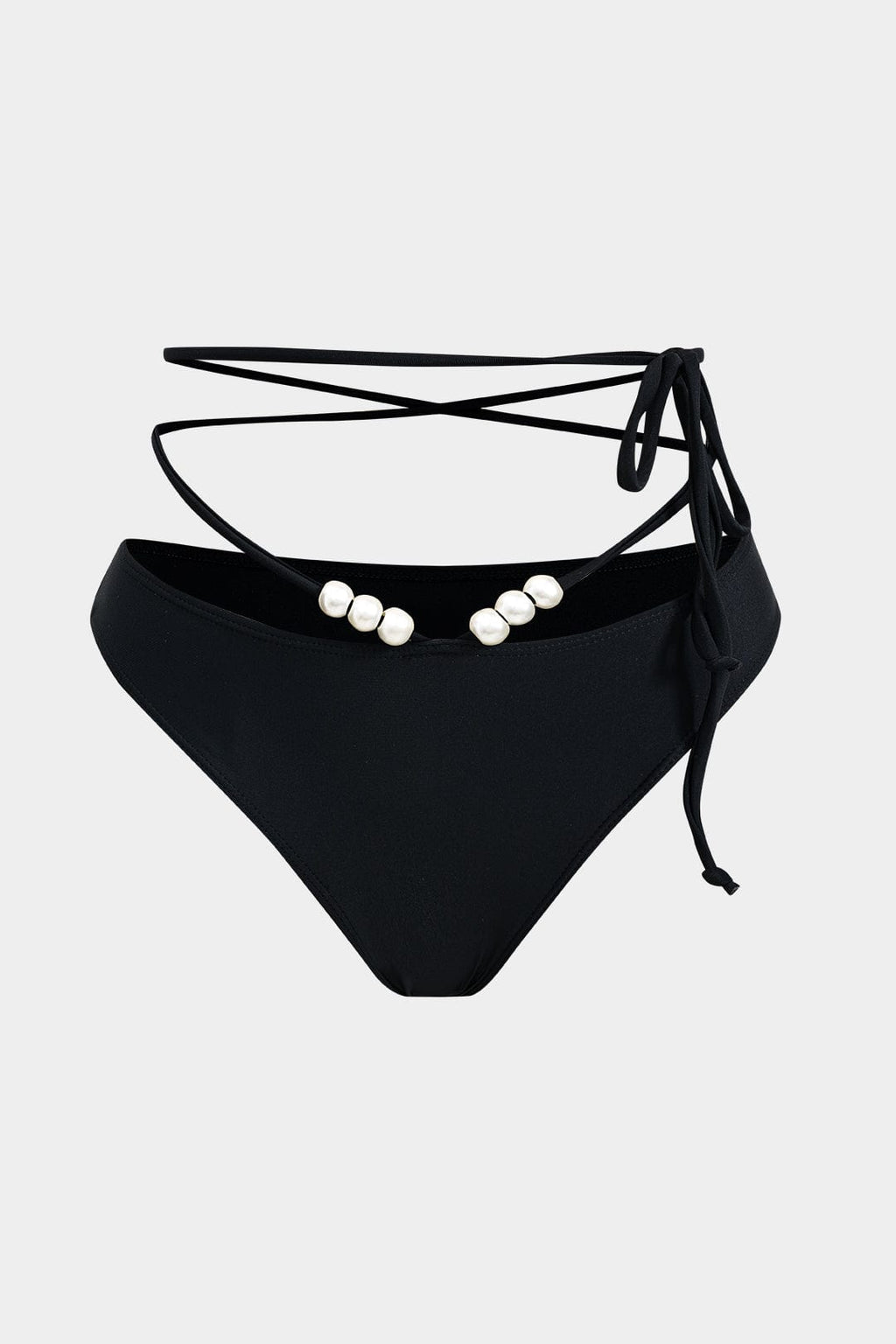 Women Bikini Set | Bandeau wrap top with pearl detail