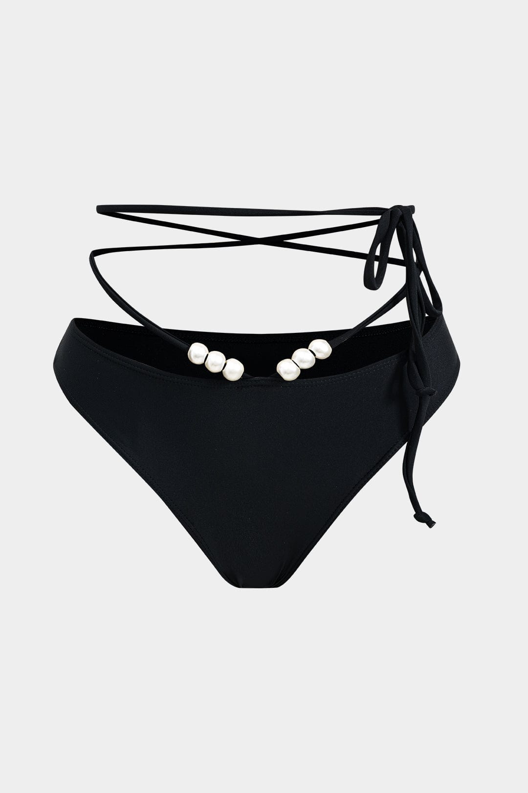 Women Bikini Set | Bandeau wrap top with pearl detail