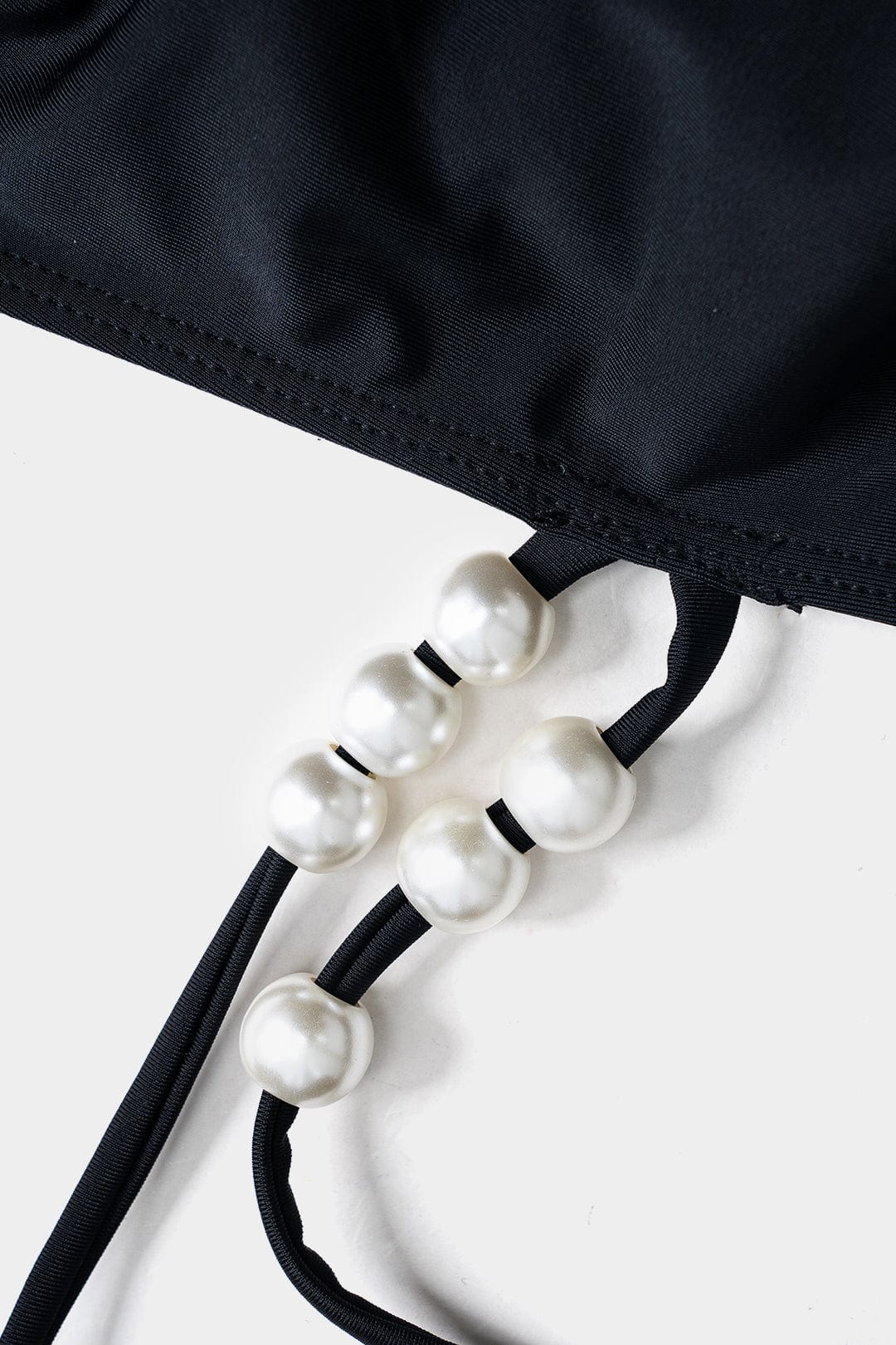 Women Bikini Set | Bandeau wrap top with pearl detail