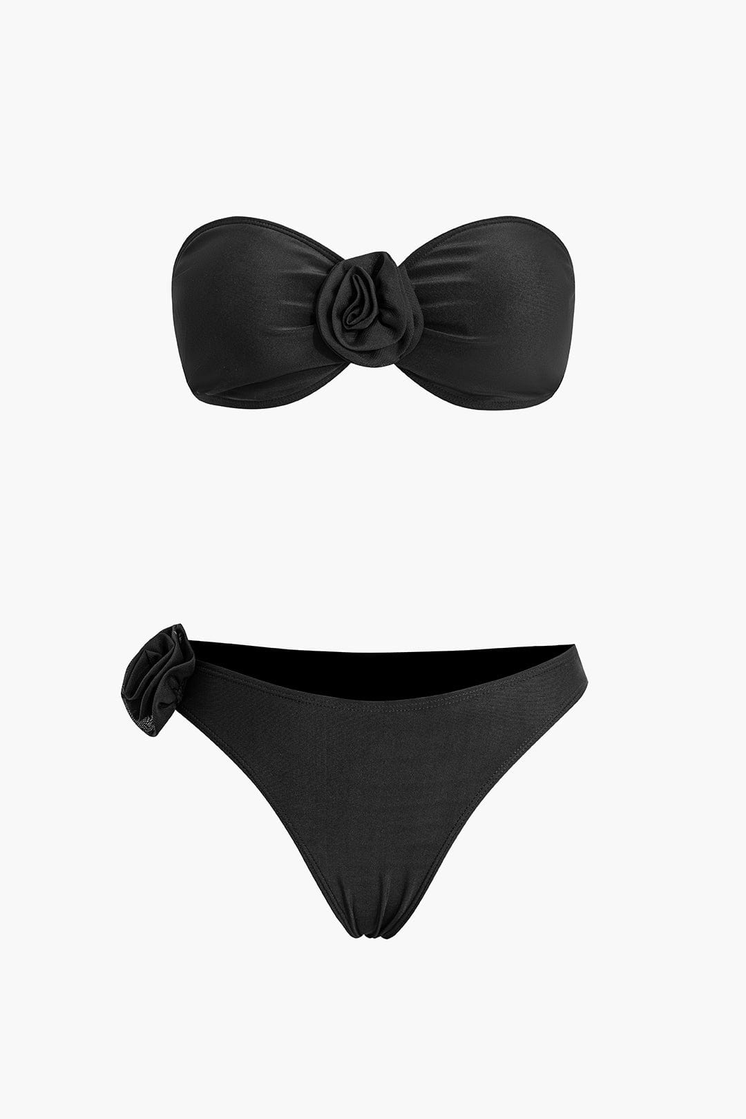 Women Bikini Set | Bandeau with flower and high-cut bottom