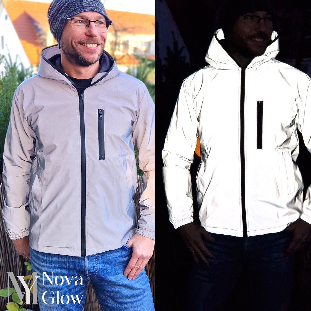 Reflective High Visibility Windproof Water Repellent Jacket for Men | Running