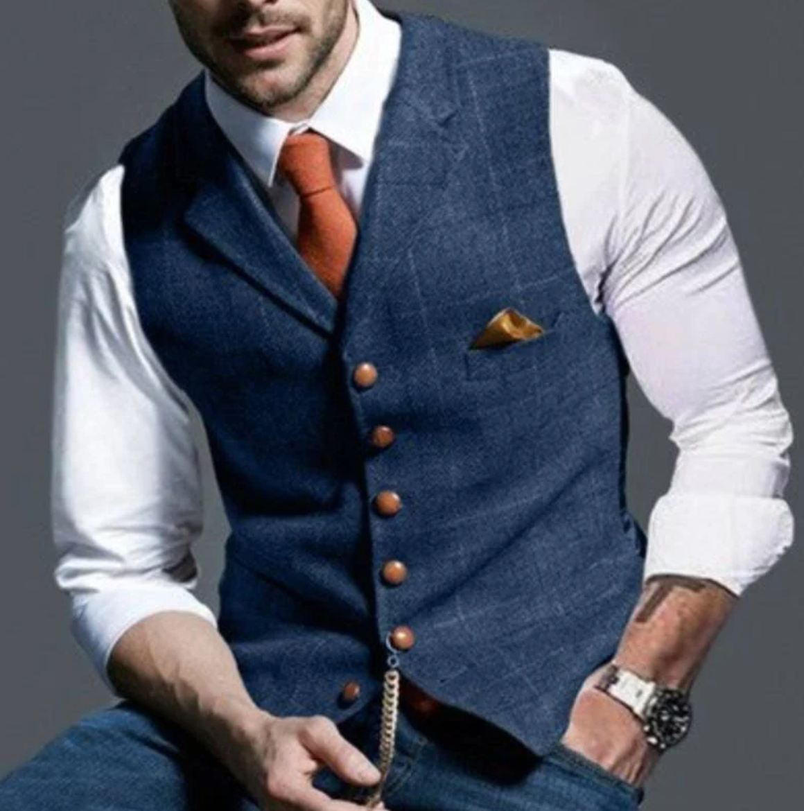 Structured Retro Style Waistcoat for Men | Smart Casual Occasion Wear