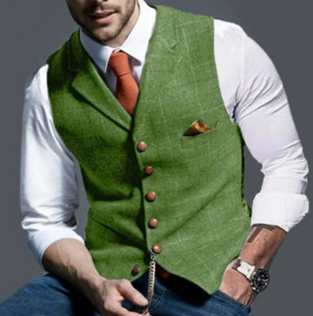 Structured Retro Style Waistcoat for Men | Smart Casual Occasion Wear