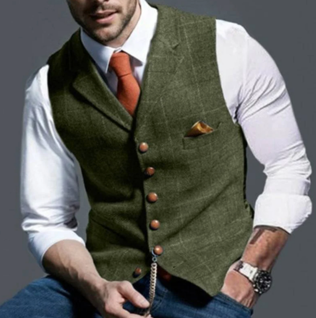 Structured Retro Style Waistcoat for Men | Smart Casual Occasion Wear