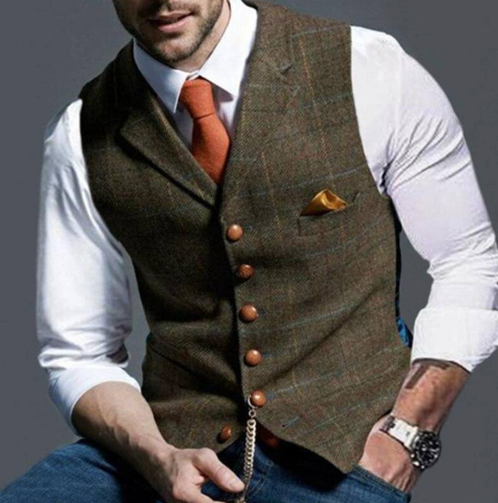 Structured Retro Style Waistcoat for Men | Smart Casual Occasion Wear