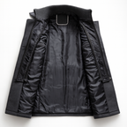Wool Blend Double-Breasted Long Overcoat for Men