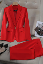 Women Blazer | Tailored cut with matching straight-leg trousers