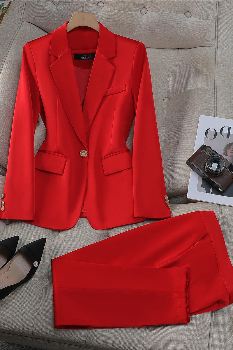 Women Blazer | Tailored cut with matching straight-leg trousers