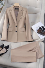 Women Blazer | Tailored cut with matching straight-leg trousers