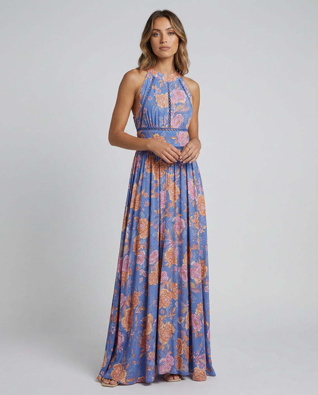 Floral Sleeveless Backless Maxi Dress for Women | Summer Holiday