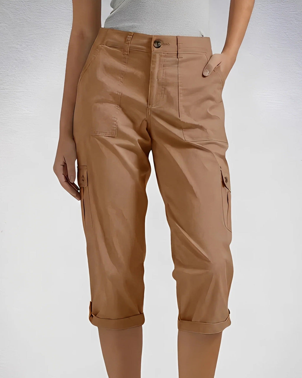 High Waist Straight Leg Cargo Trousers for Women | Utility Style