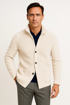 Synthetic Blend Knitted Button Front Cardigan for Men | Six Colours
