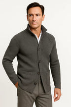 Synthetic Blend Knitted Button Front Cardigan for Men | Six Colours