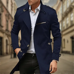 Double Breasted Long Raincoat for Men | Classic Winter Outerwear Collection