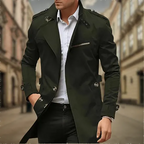 Double Breasted Long Raincoat for Men | Classic Winter Outerwear Collection