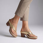 Block Heel Thong Platform Sandals for Women