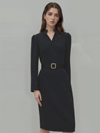 Midi Wrap Neckline Dress for Women