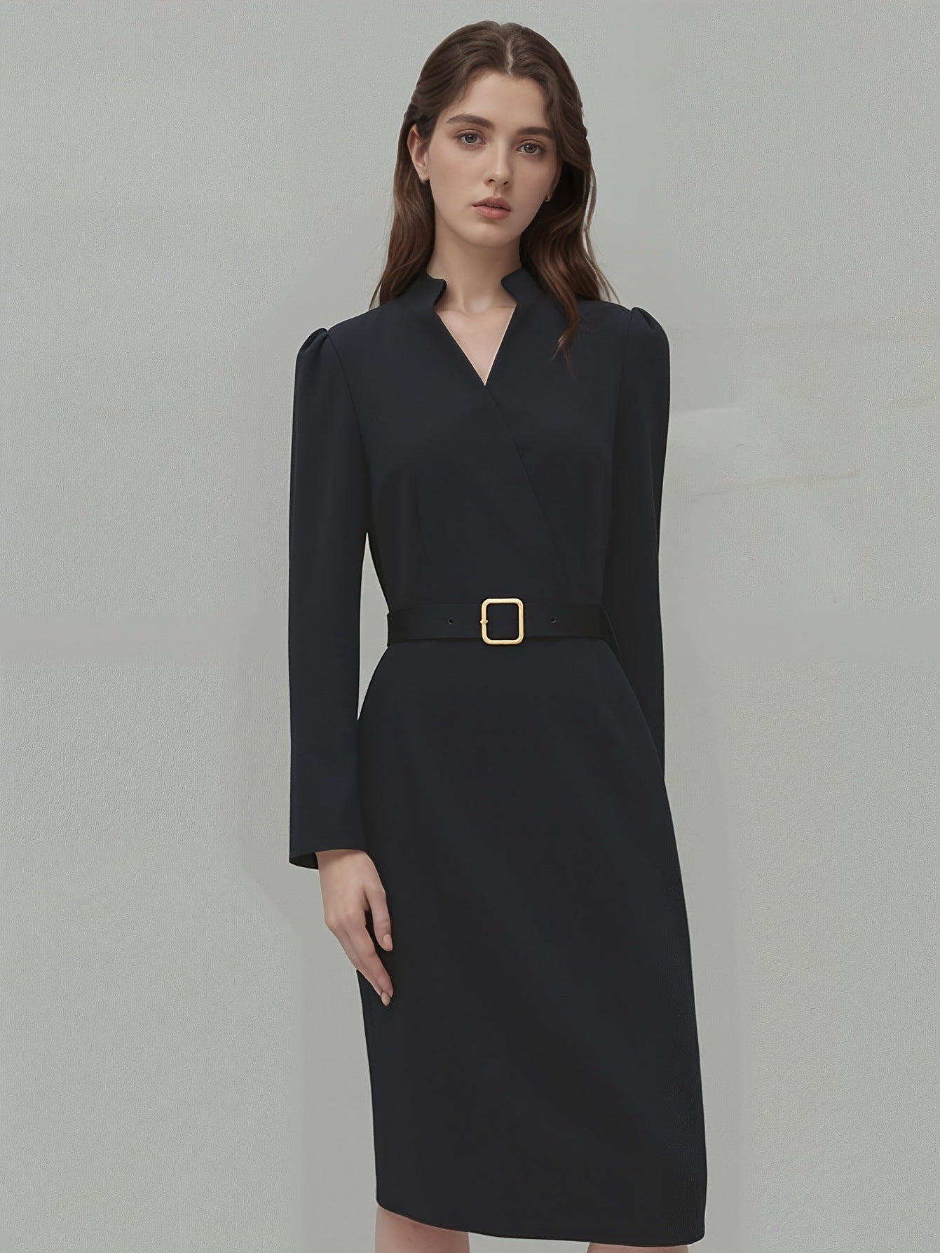 Midi Wrap Neckline Dress for Women
