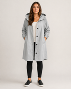 Lightweight Tailored Mid-Length Raincoat for Women