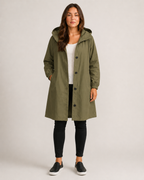 Lightweight Tailored Mid-Length Raincoat for Women