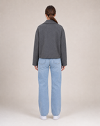 Double-Breasted Short Coat for Women | High Collar Relaxed Fit
