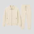 Comfort Fit Zip Jacket and Trousers Tracksuit Set for Men | Casual Travel Wear