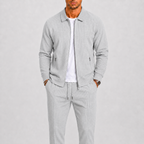 Comfort Fit Zip Jacket and Trousers Tracksuit Set for Men | Casual Travel Wear