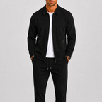 Comfort Fit Zip Jacket and Trousers Tracksuit Set for Men | Casual Travel Wear