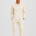 Comfort Fit Zip Jacket and Trousers Tracksuit Set for Men | Casual Travel Wear