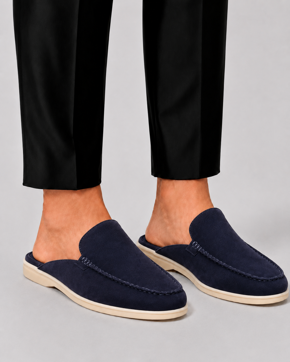 Open Heel Slip-On Loafer Mules for Men