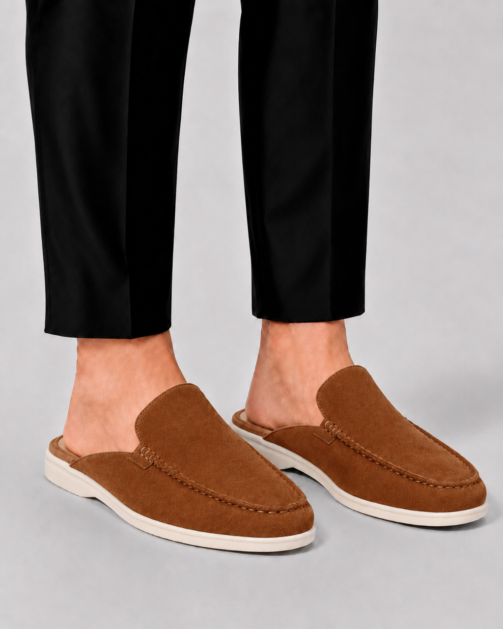 Open Heel Slip-On Loafer Mules for Men