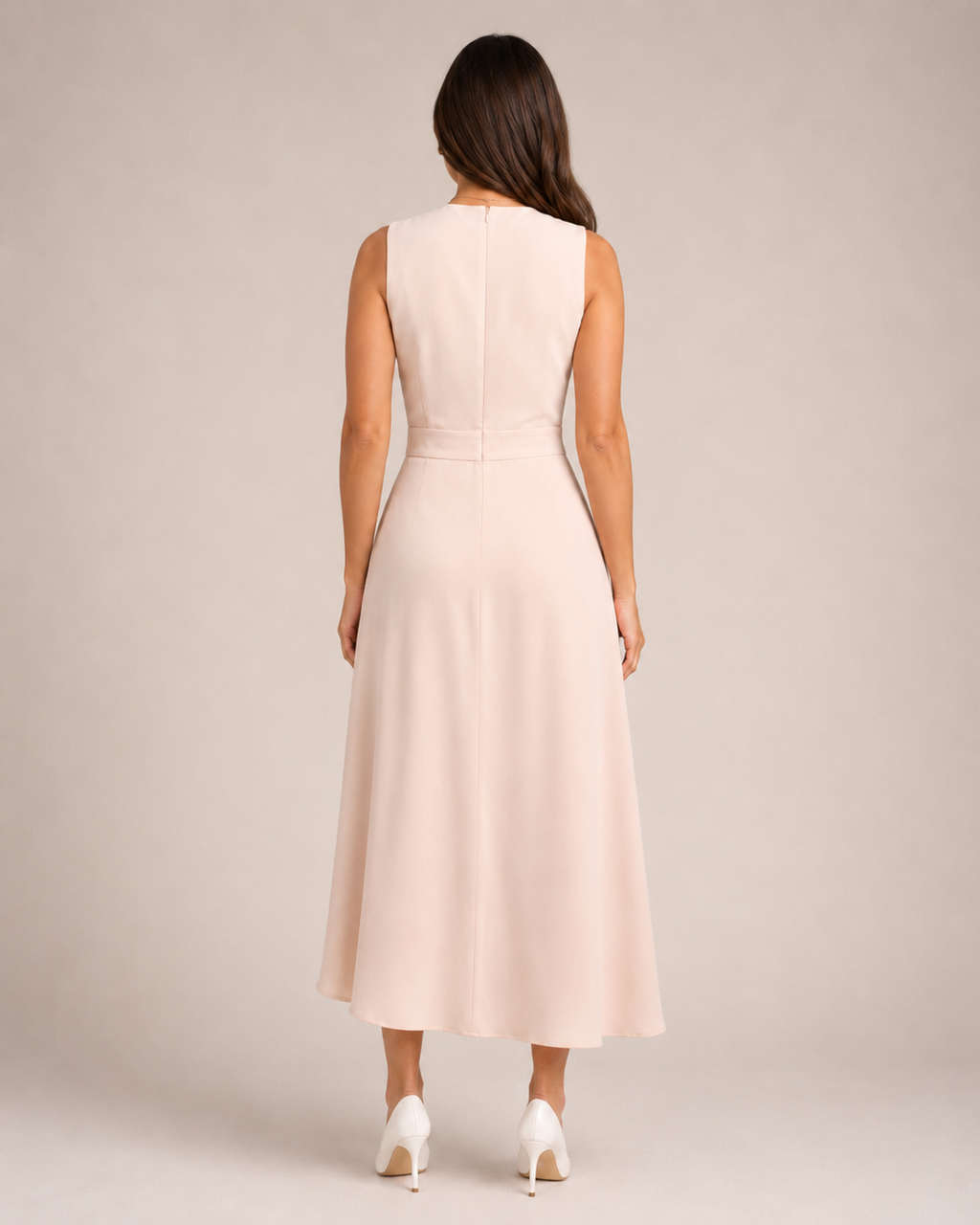 Lace Sleeveless Maxi Dress with Fitted Waist for Women | Wedding Occasion