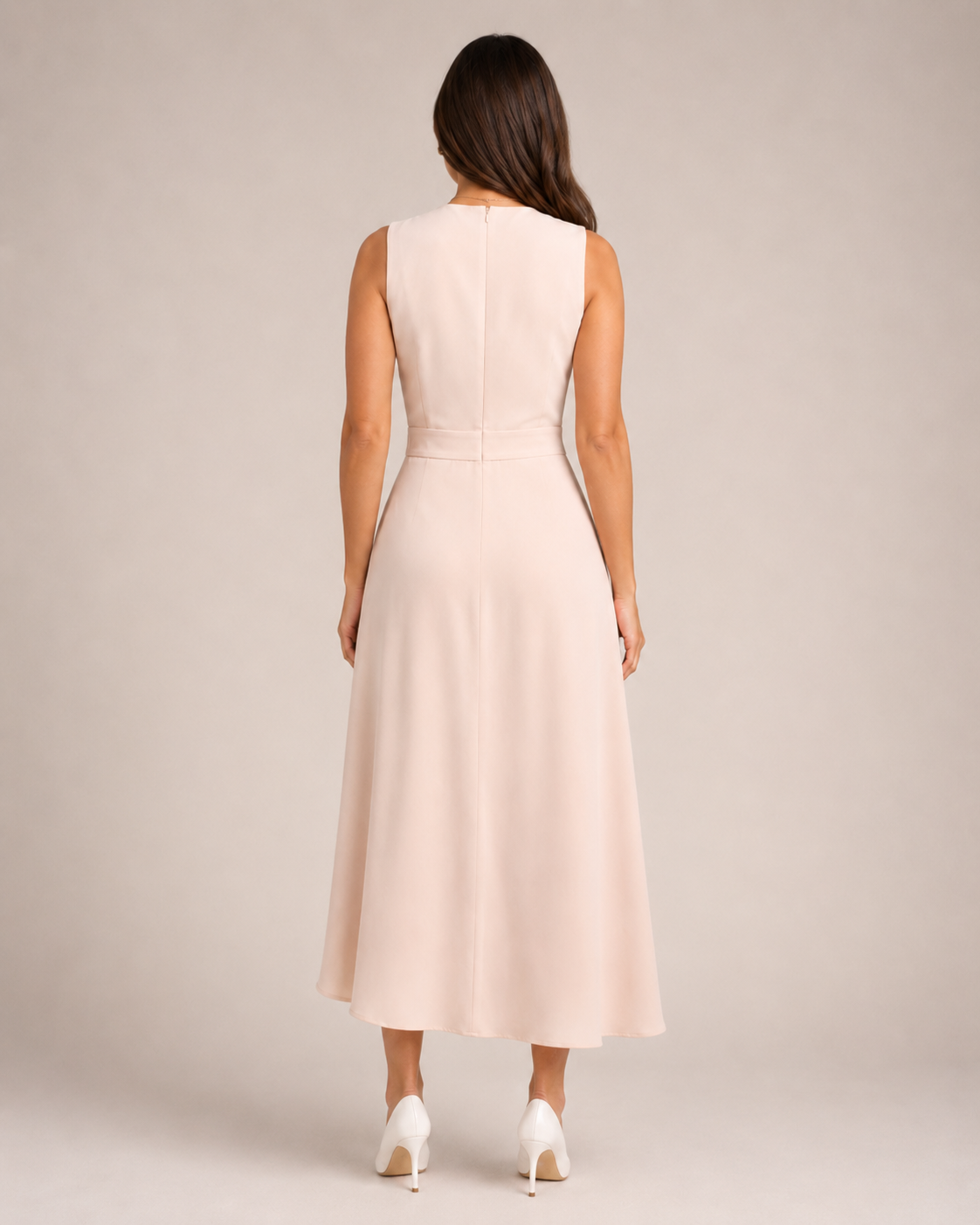 Lace Sleeveless Maxi Dress with Fitted Waist for Women | Wedding Occasion