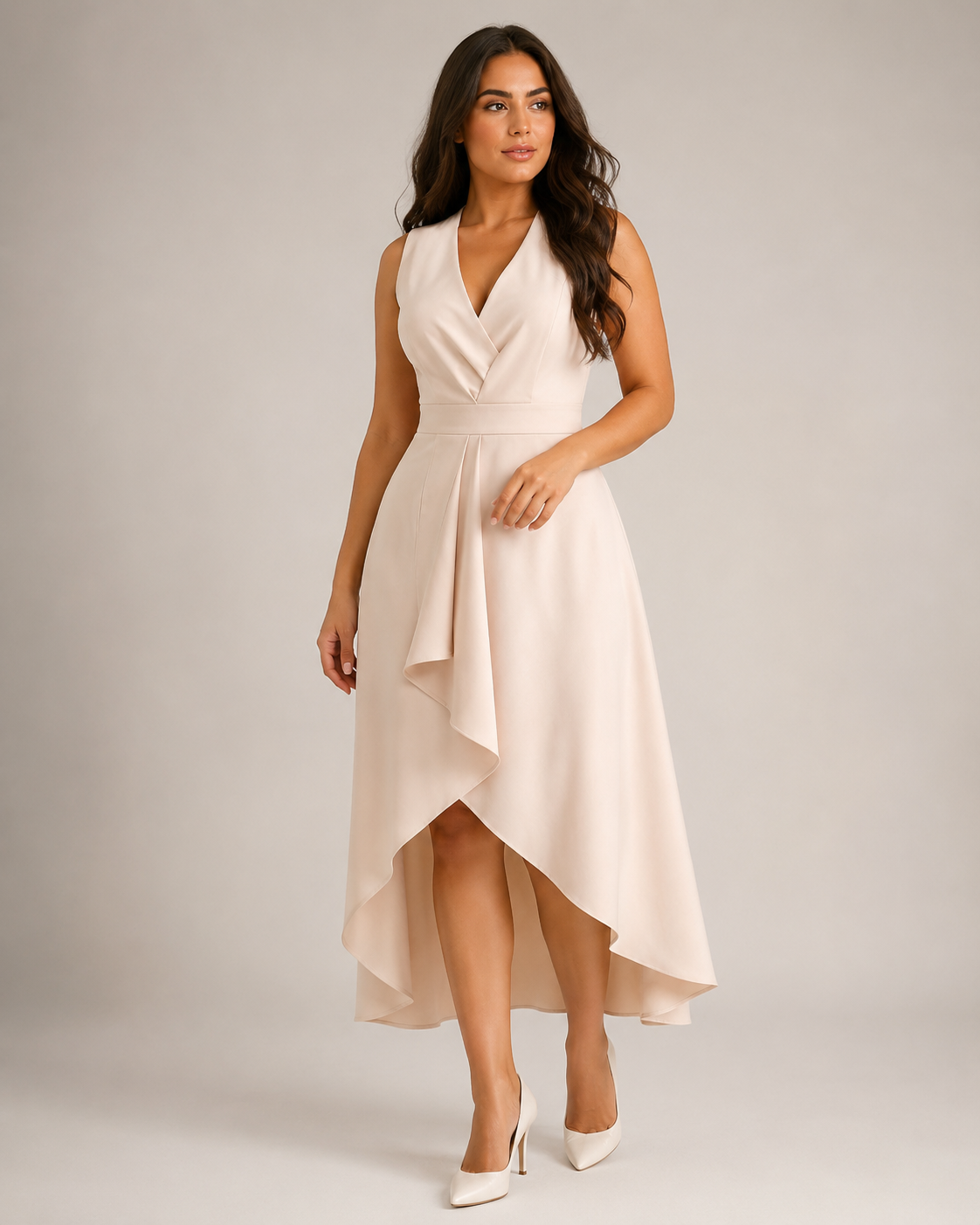 Lace Sleeveless Maxi Dress with Fitted Waist for Women | Wedding Occasion