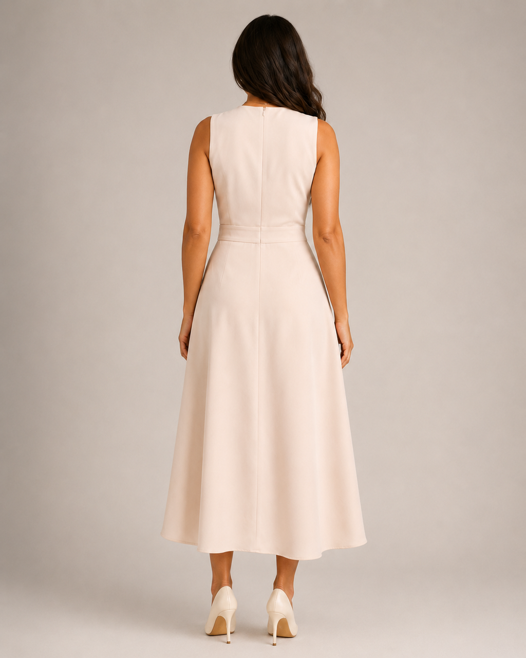 Lace Sleeveless Maxi Dress with Fitted Waist for Women | Wedding Occasion