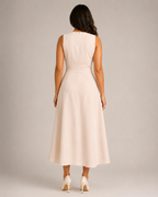 Lace Sleeveless Maxi Dress with Fitted Waist for Women | Wedding Occasion