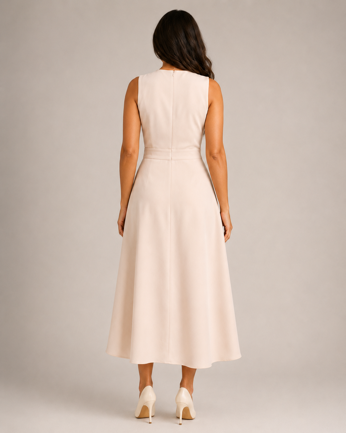 Lace Sleeveless Maxi Dress with Fitted Waist for Women | Wedding Occasion