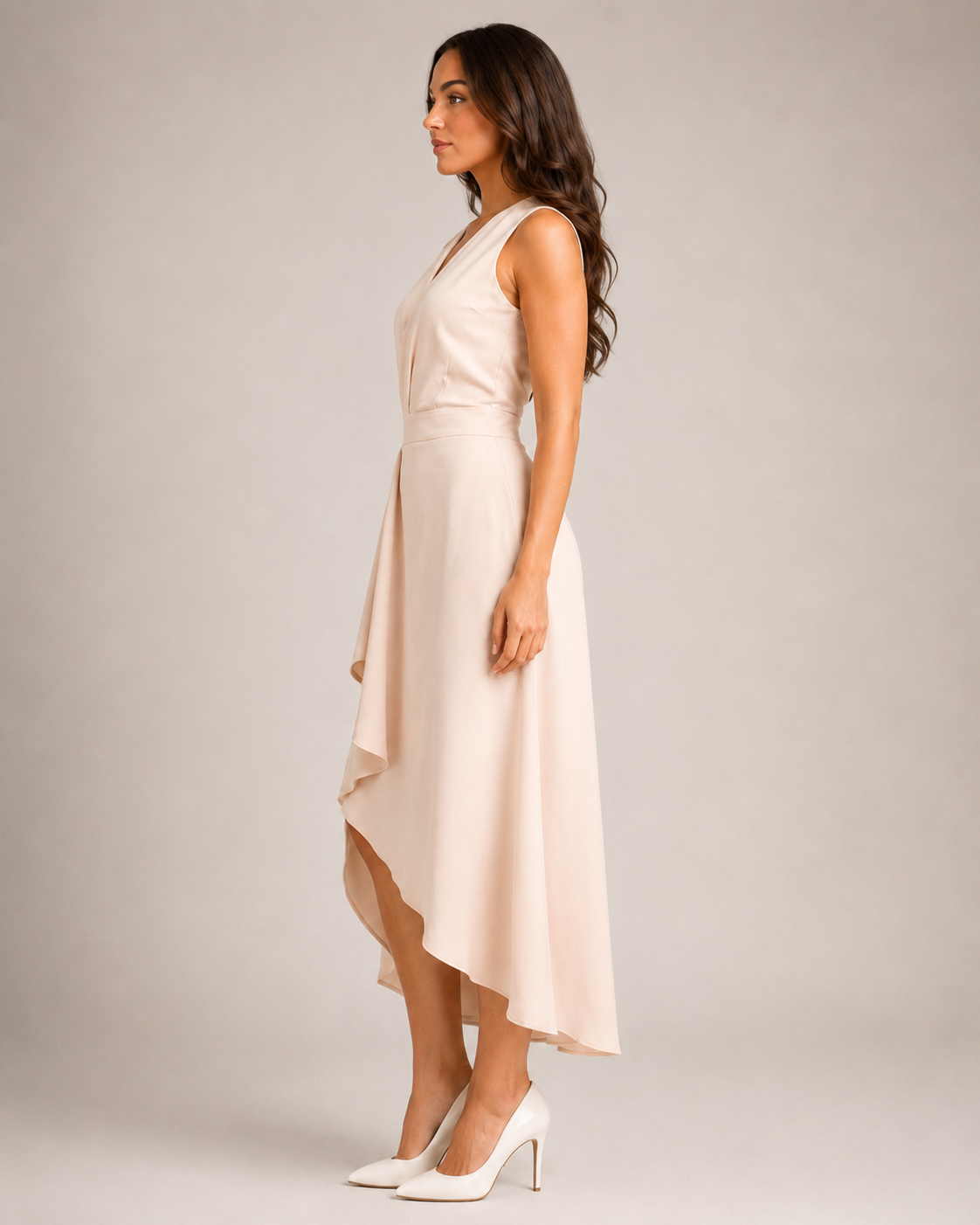 Lace Sleeveless Maxi Dress with Fitted Waist for Women | Wedding Occasion