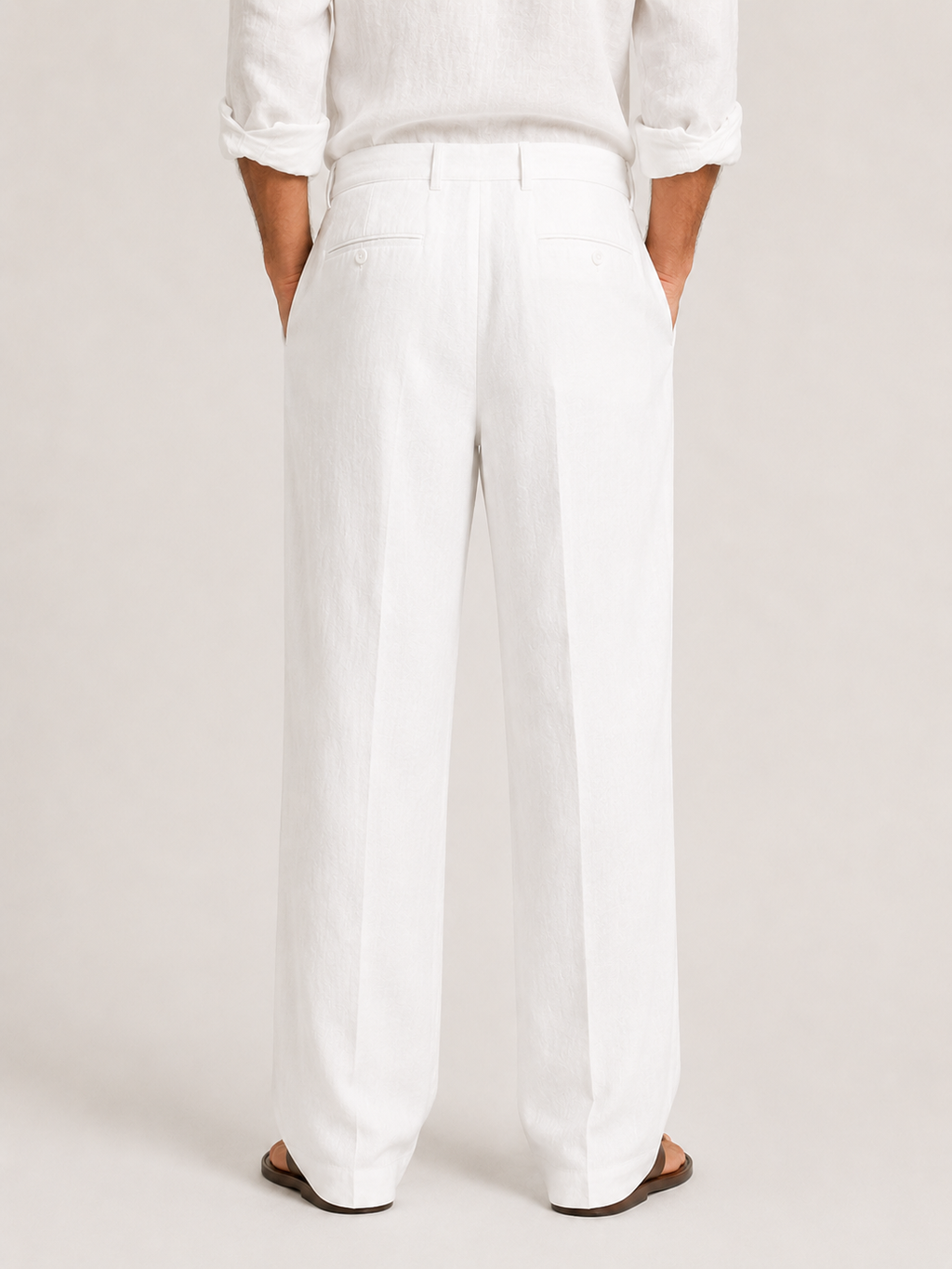 Linen Drawstring Relaxed Fit Trousers for Men | Summer Holiday