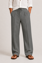 Linen Drawstring Relaxed Fit Trousers for Men | Summer Holiday