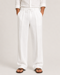 Linen Drawstring Relaxed Fit Trousers for Men | Summer Holiday
