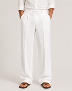 Linen Drawstring Relaxed Fit Trousers for Men | Summer Holiday